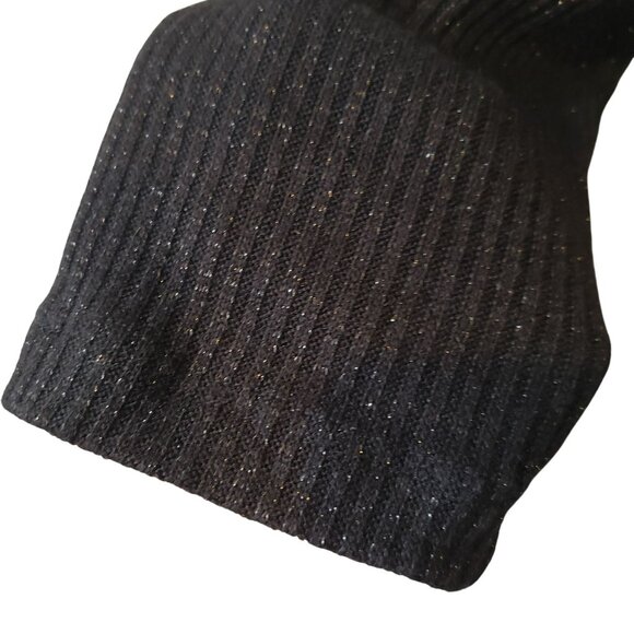 Sabina Musayev Black Metallic Ruched Dress Long Sleeve Party Holiday Fun Sexy - Picture 10 of 16